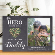 My Hero Wears Camo Military Pappa Personlig Photo