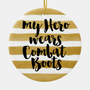 My Hero Wears Combat Boots - Photo Julgransprydnad Keramik