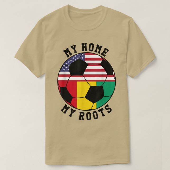 My Home My Roots Guinea Flag Soccer  T Shirt (Design framsida)