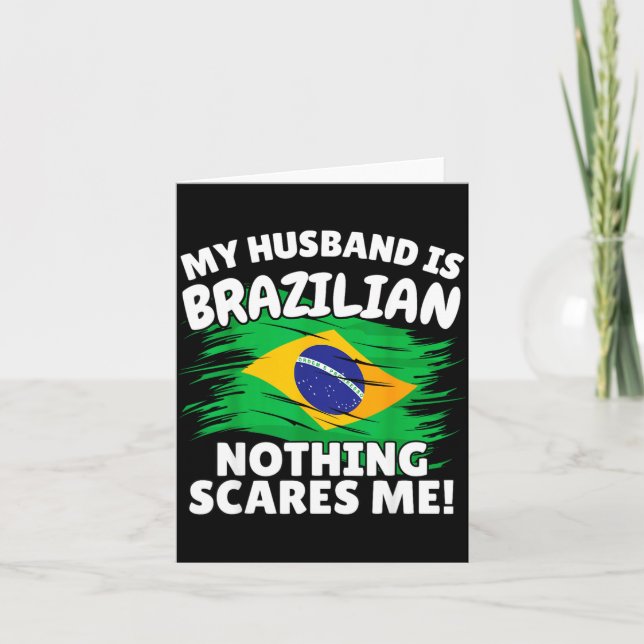 My Husband Is Brazilian Funny Brazil Flag Gift For Kort (Framsida)
