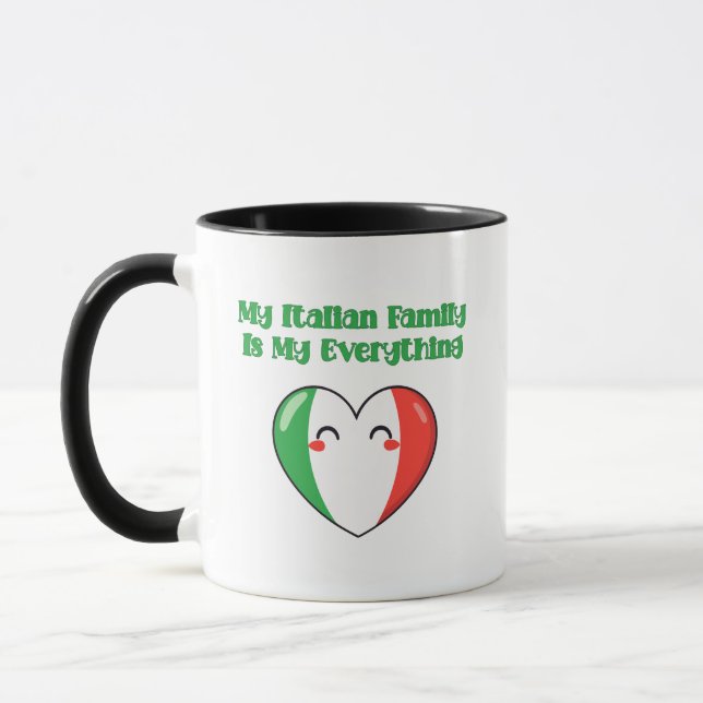 My Italian Family Is My Everything True Love Mugg (Vänster)