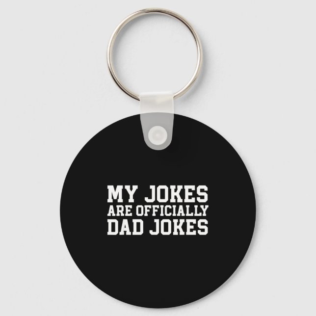 My Jokes Are Ly Dad Jokes Pregnancy Announcement  Nyckelring (Framsida)