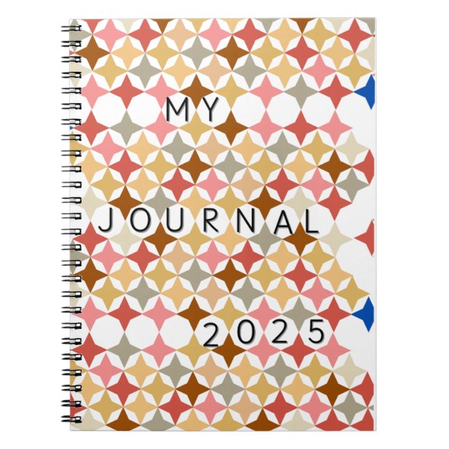 MY JOURNAL 2025 journal with simple graphic shapes Anteckningsbok (Framsidan)