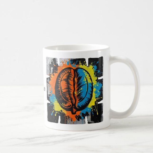 My Joy Coffee Mug – Artistic Graffiti Coffee Bean  Kaffemugg (Höger)