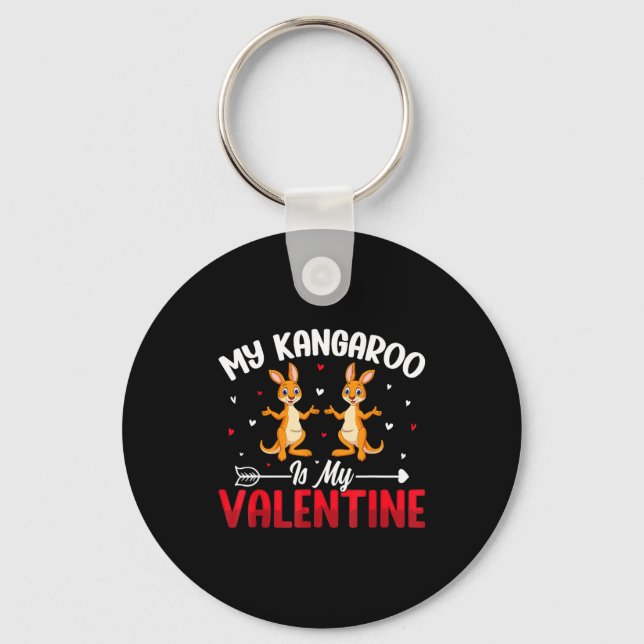 My Kangaroo Is My Valentine - Animal Lovers Valent Nyckelring (Framsida)