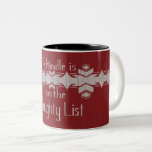 My Kindle Is on the Naughty List Mug– Funny Book