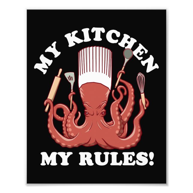 My Kitchen My Regler | Octopus Chef Fototryck (Framsidan)