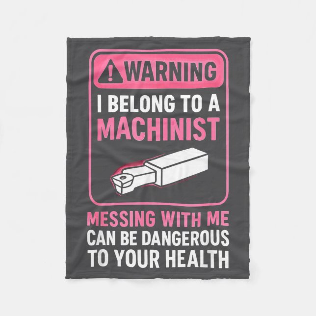 My Knight In Machinist Wife Girlfriend Funny Anniv Fleecefilt (Framsidan)