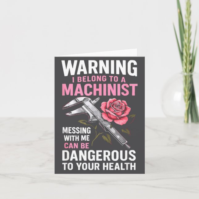 My Knight In Machinist Wife Girlfriend Funny Anniv Kort (Framsida)