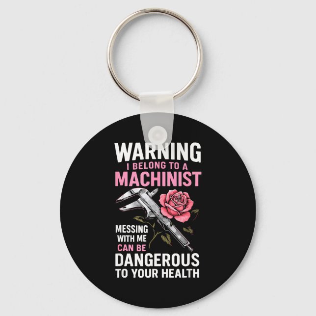 My Knight In Machinist Wife Girlfriend Funny Anniv Nyckelring (Framsida)