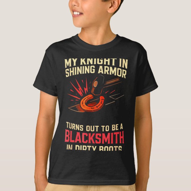 My Knight In Shining Funny Blacksmith Wife Women F T Shirt (Framsida)