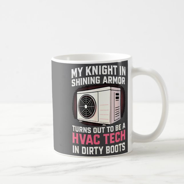 My Knight In Shining Funny Hvac Tech Wife Women Gi Kaffemugg (Höger)