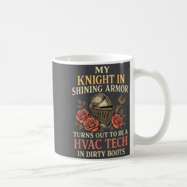 My Knight In Shining Funny Hvac Tech Wife Women Gi Kaffemugg (Höger)