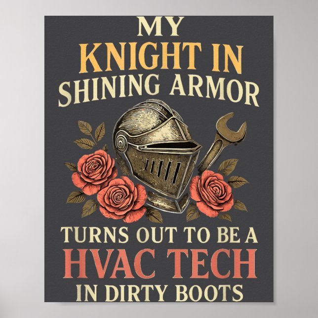 My Knight In Shining Funny Hvac Tech Wife Women Gi Poster (Framsidan)