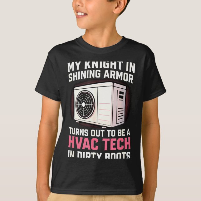 My Knight In Shining Funny Hvac Tech Wife Women Gi T Shirt (Framsida)