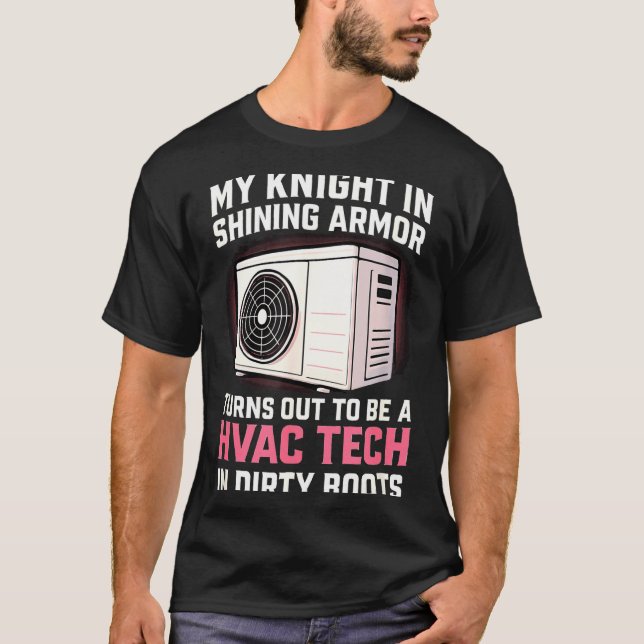 My Knight In Shining Funny Hvac Tech Wife Women Gi T Shirt (Framsida)