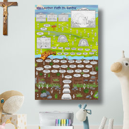 My Lenten Path to Easter Kids Interactive Coloring Poster