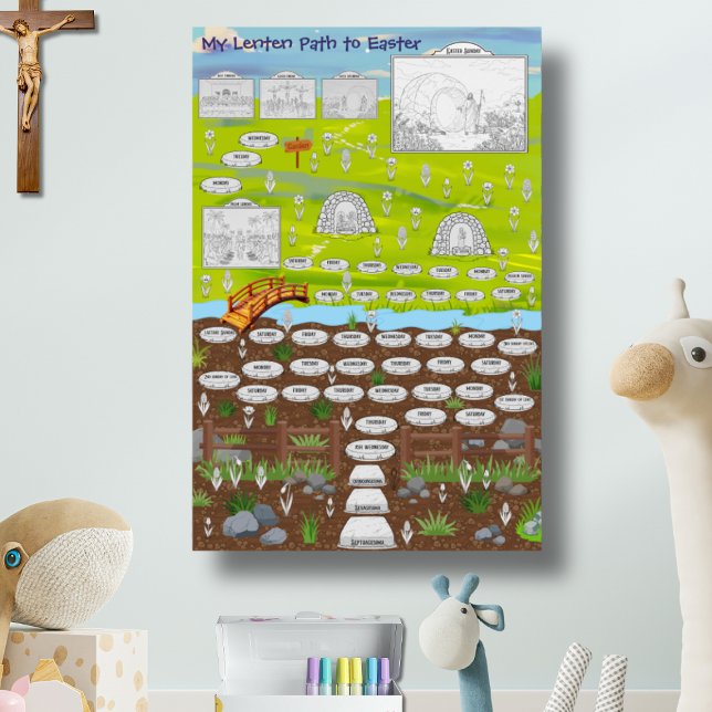 My Lenten Path to Easter Kids Interactive Coloring Poster (Skapare uppladdad)