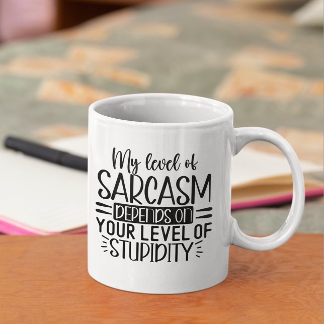 My Level of Sarcasm Funny Sarcastic Saying Kaffemugg (Skapare uppladdad)