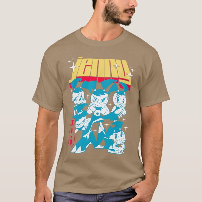 My Life as aeenage Robot Jenny Poses Cartoon famil T Shirt (Framsida)