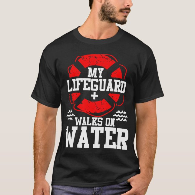 My Lifeguard Walks on Water Christian Jesus Funn f T Shirt (Framsida)