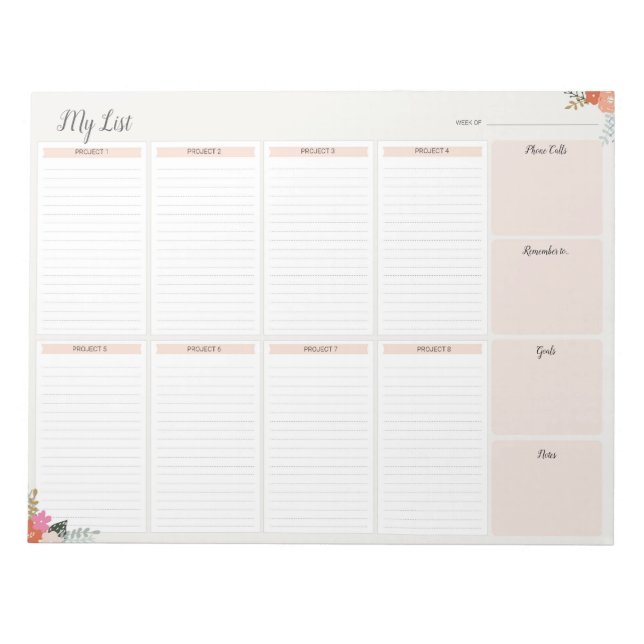 MY LIST - LIVSLÄPADSPLAN ANTECKNINGSBLOCK (Framsida)
