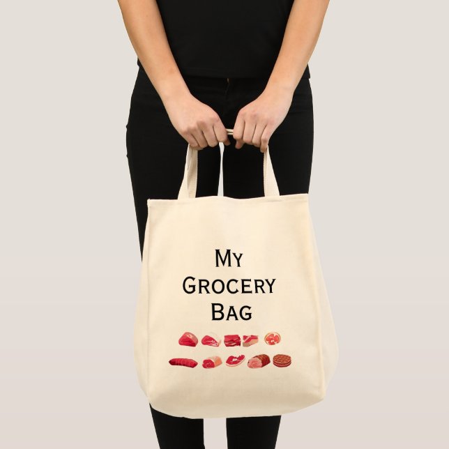 My Livsmedel Tote Bag - endast Kött Tygkasse (Framsida (produkt))