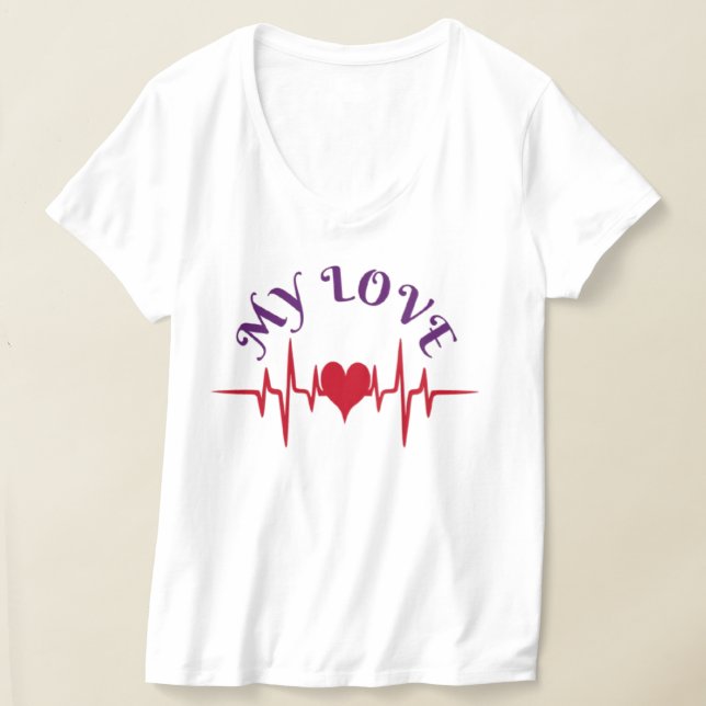 My Love – Heartbeat on the Waves T Shirt (Laydown)