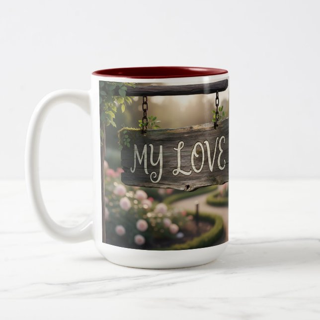 My Love Mug | Romantic Coffee Mug Gift for Couples Två-Tonad Mugg (Vänster)
