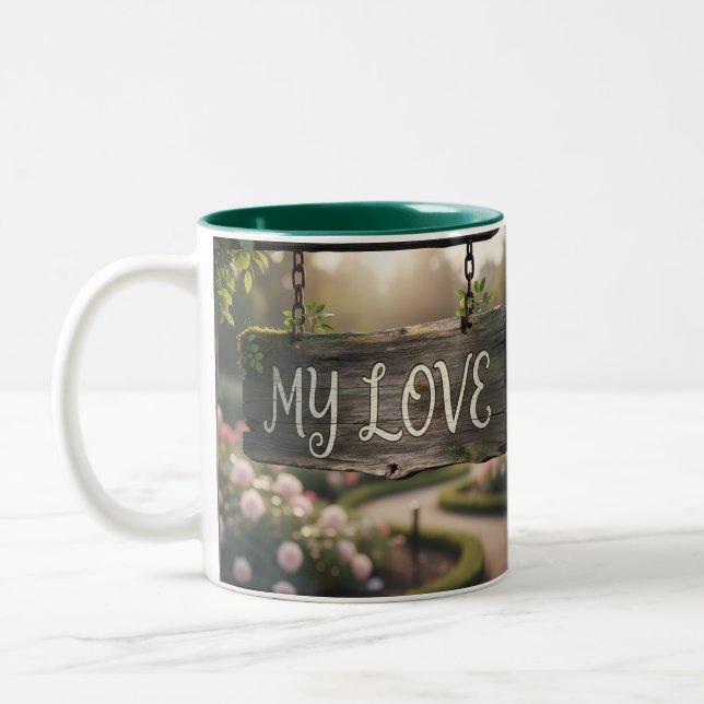 My Love Mug | Romantic Coffee Mug Gift for Couples Två-Tonad Mugg (Vänster)