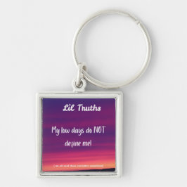 My Low Days Sunset Lil Truths  Fyrkantig Silverfärgad Nyckelring