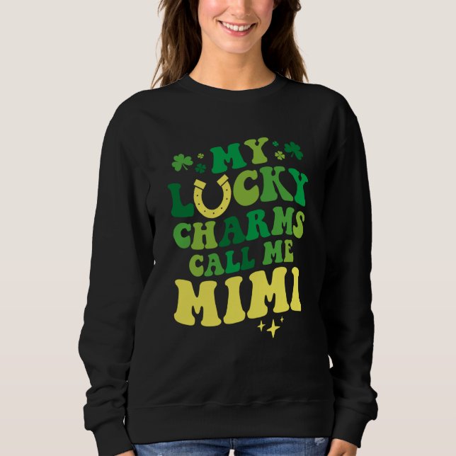 My Lucky Charms Call Me Mimi Groovy St Patrick's D T Shirt (Framsida)