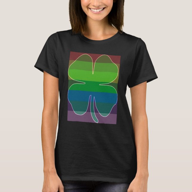 My Lucky Rainbow Shamrock St Patrick Day T Shirt (Framsida)