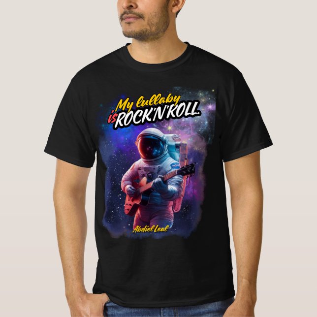 My Lullaby is Rock and Roll Camiseta (Astronauta) T Shirt (Framsida)
