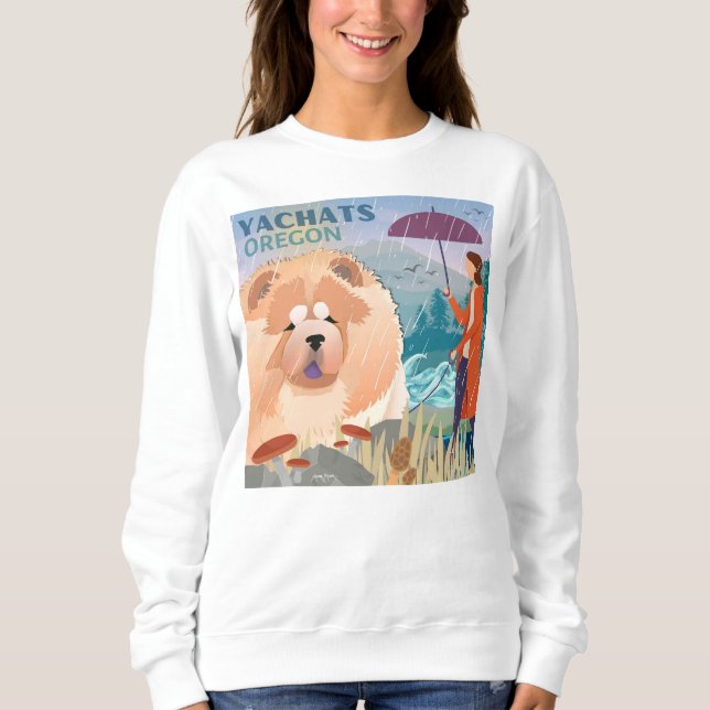 MY LYCKLIG STÄLLE Yachats Oregon - Chow white shir T Shirt (Framsida)