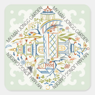 My Mah Jongg Garden Stickers Fyrkantigt Klistermärke