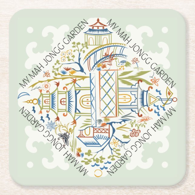 My Mah Jongg Garden Underläggs Underlägg Papper Kvadrat (Framsidan)