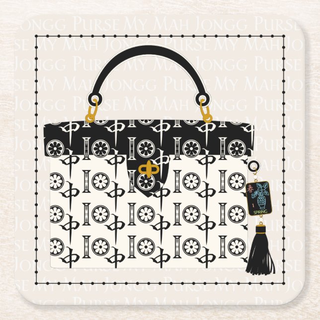 My Mah Jongg Purse Underläggs Underlägg Papper Kvadrat (Framsidan)
