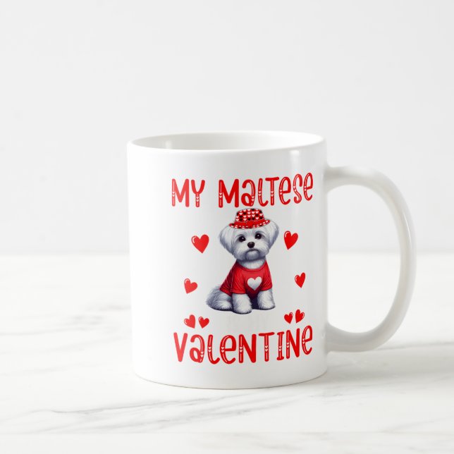 My Maltese Is My Valentine Hearts Costume Single O Kaffemugg (Höger)