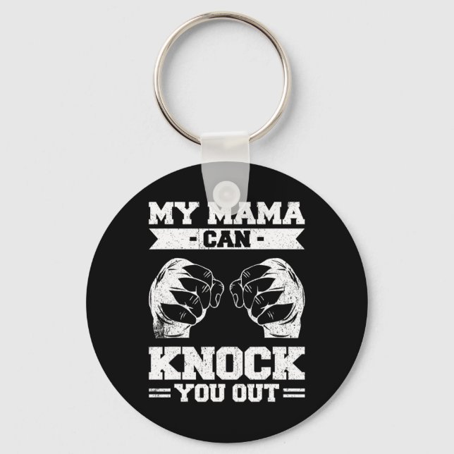My Mama Can Knock You Out Kickboxning  Nyckelring (Framsida)