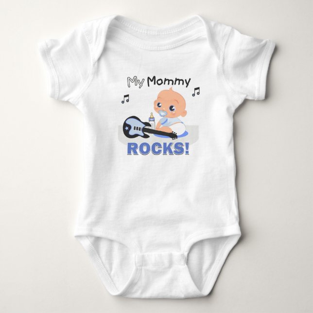 My Mamma Blue Guitar Infant Creeper BodySuit Tee Shirt (Framsida)
