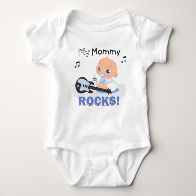 My Mamma Blue Guitar Infant Creeper BodySuit Tröja (Framsida)