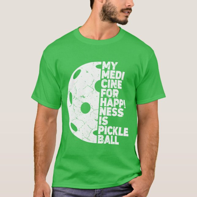 My Medicine for Happiness Ball Sports Athlete gift T Shirt (Framsida)