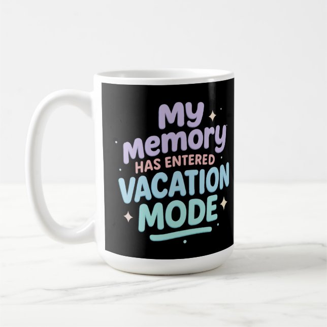 My Memory Has Entered Vacation Mode Pastel Design Kaffemugg (Vänster)