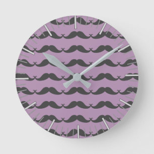 My Mustache Clock Rund Klocka