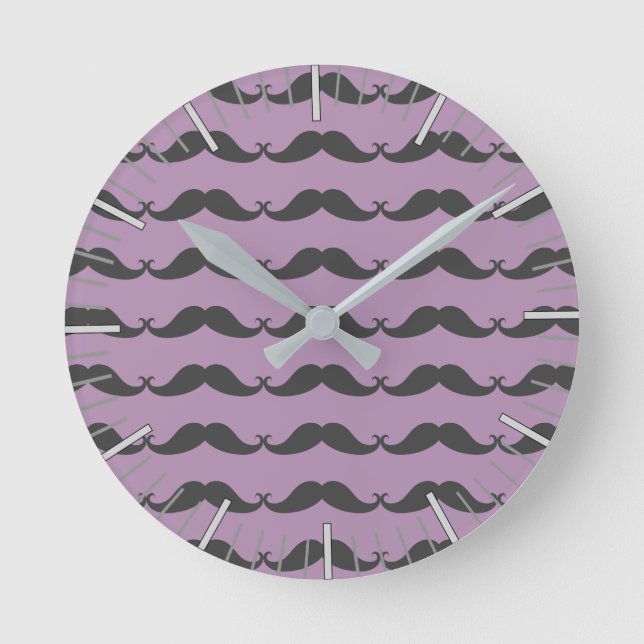 My Mustache Clock Rund Klocka (Framsida)