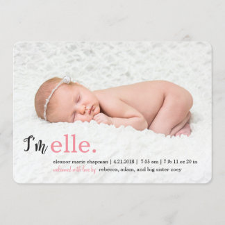 MY NAMN Modern Tillkännagivande för födelse Meddelande