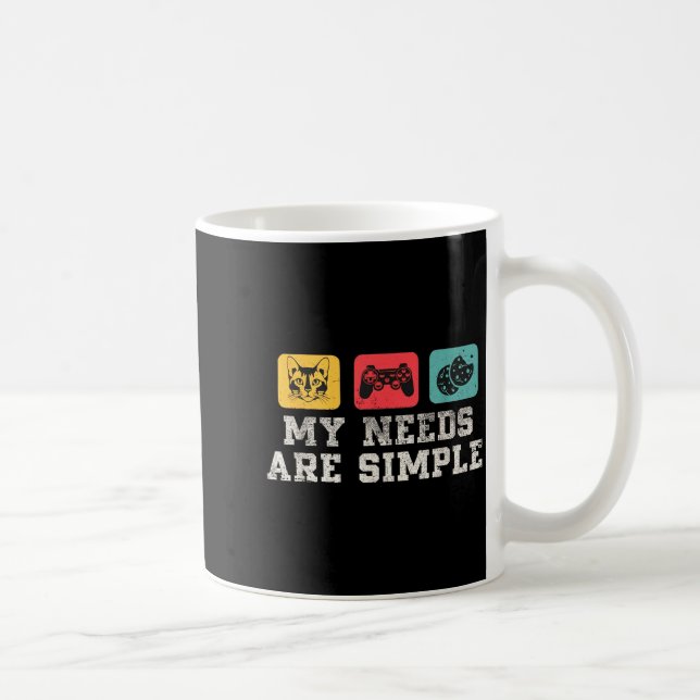 My Needs Are Simple Gamers Fun,gamer Dad Funny Fat Kaffemugg (Höger)
