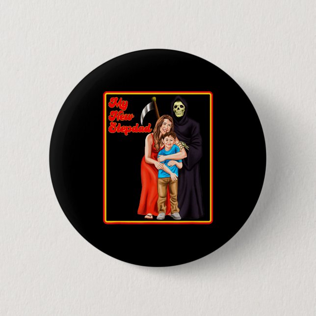 My New Stepdad Ironic Shirts - Funny Ironic Meme  Knapp (Framsida)