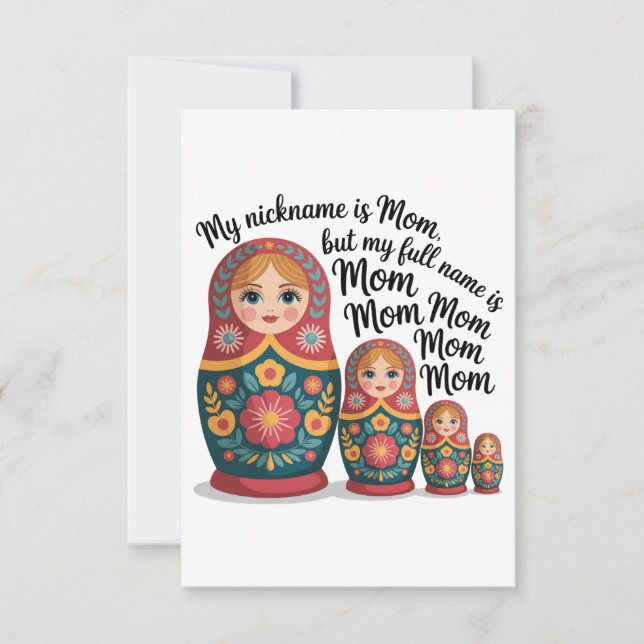 My Nickname Is Mom, But My Full Name Is Mom Mom Tack Kort (Framsida)